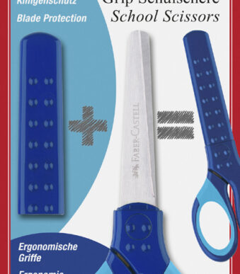 Faber-Castell Schoolschaar Grip, blauw, op kaart