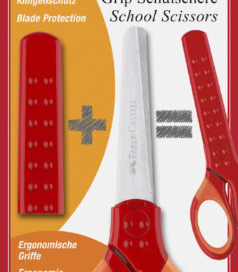 Faber-Castell potloodgrijper-schaar, rood