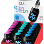Faber-Castell dubbelgrepen potloden in twee kleuren, display.