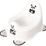 Baby potje 'Adam panda', wit met opdruk