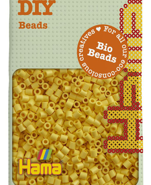 Hama kraalbioplastiek, middelgroot, lichtgeel, per zak.