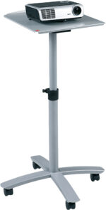 Nobo stalen diaprojectiewagen, zilverkleurig.