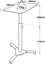 Nobo stalen diaprojectiewagen, zilverkleurig.