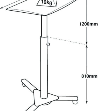 Nobo stalen diaprojectiewagen, zilverkleurig.