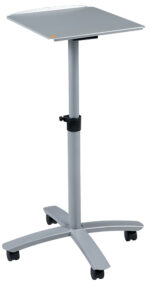 Nobo stalen diaprojectiewagen, zilverkleurig.