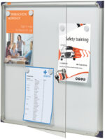 Vitrinekast, extra plat, metalen achterwand, voor 6 A4-vellen.