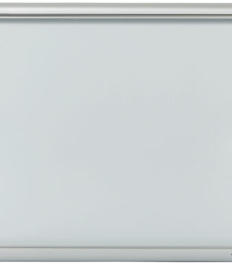 Vitrinekast, extra plat, metalen achterwand, formaat voor 2x A4-papier.