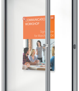 Nobo premium vitrinekast, metalen achterwand, formaat A4 viervoudig.