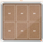 Nobo vitrinekast Premium Plus, kurken achterwand, geschikt voor 6 x A4-formaat.