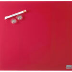 Glazen magneetbord rood 45x45 cm