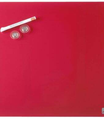 Glazen magneetbord rood 45x45 cm