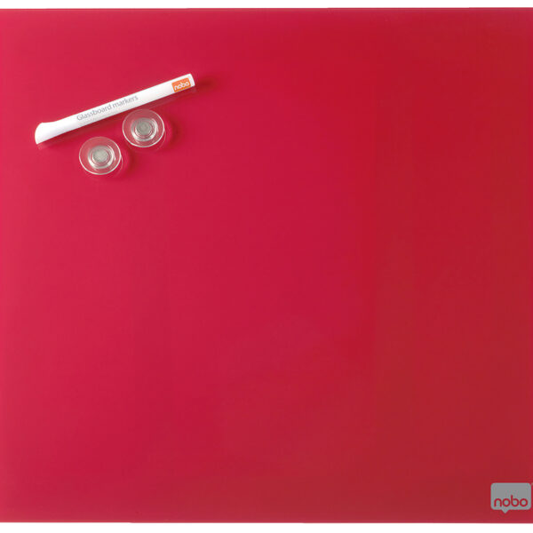 Glazen magneetbord rood 45x45 cm