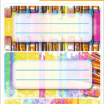 Etikettenbladen met penseel-design voor ringbanden