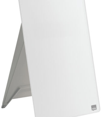 Glazen bureaubord met notitieblok, A4-formaat, wit