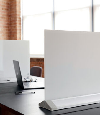 Glazen bureautafel, 60 x 45 cm, wit