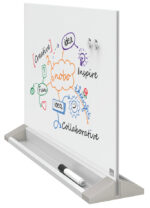 Glazen bureautafel, 60 x 45 cm, wit