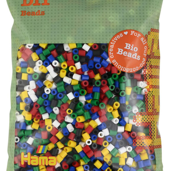 Hama kralenplankjes van plantaardig materiaal, middelgroot, kleurenmix van 3.000 stuks