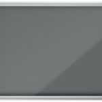 Vitrinekast Premium Plus, viltachtergrond, voor 8 A4-maten, grijs