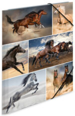 Hoekbindmap 'Paarden', van karton, formaat A4.