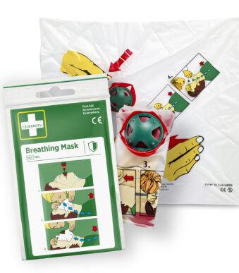 Beademingsmasker in verpakking