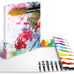 Hoekspannermap 'Kleuren', uit karton, formaat A4.