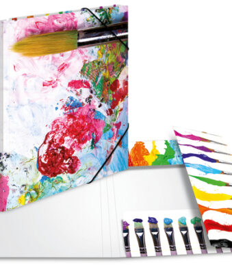 Hoekspannermap 'Kleuren', uit karton, formaat A4.