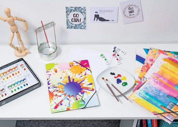 HERMA Hoekbevestigingsmap 'Kleurvlekken', van karton, A4-formaat.