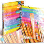 Kartonnen hoekclipmap 'Penselen', formaat A4.