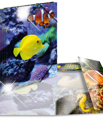 Hoekspannermapje 'Vissen', Glanzend PP, Formaat A4