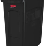 Rubbermaid afvalbak Slim Jim met ventilatiekanalen, zwart