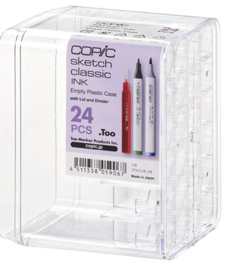 Acryl displaystandaard voor 24 klassieke stiften, ledig.