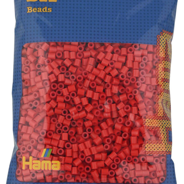 Hama strijkkralen middelgroot, rood, zak 3.000 stuks