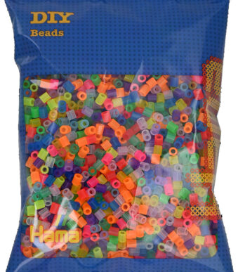 Hama strijkkralen gemengde neonkleuren doorschijnend