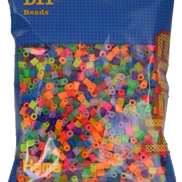 Hama strijkkralen gemengde neonkleuren doorschijnend