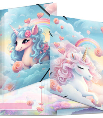 HERMA hoekspanmap 'Happy Unicorns', karton, DIN A3