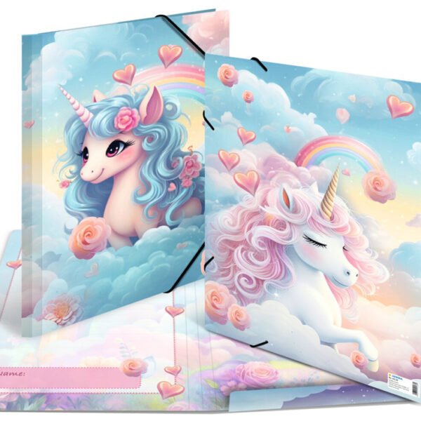 HERMA hoekspanmap 'Happy Unicorns', karton, DIN A3