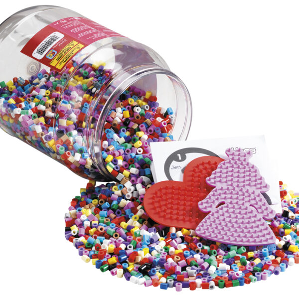 Hama kralenbordensetje en kralen, kunststof bak, rood.