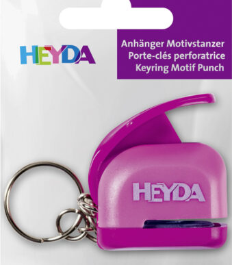 Hartjes mini-ponsmachine met sleutelhangerhaak.