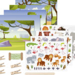 Kraskaarten met dierenfiguren