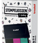 Flexstempelkussen 3-kleurig zwart/roze/groen