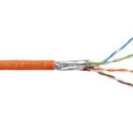 Installatie-kabel, categorie 7, afgeschermd, 100 meter haspel, oranje