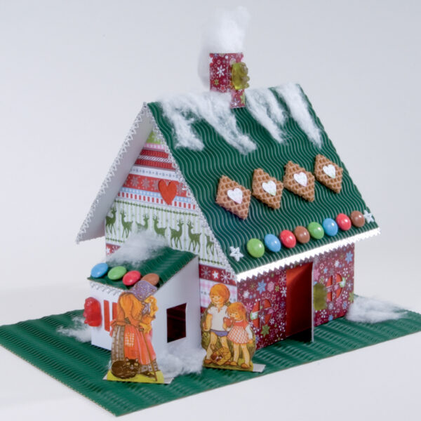 Knutselset knapperhuisje uit wit karton