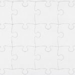 Wit blanco puzzel, 12 stukken, 35 x 50 cm.