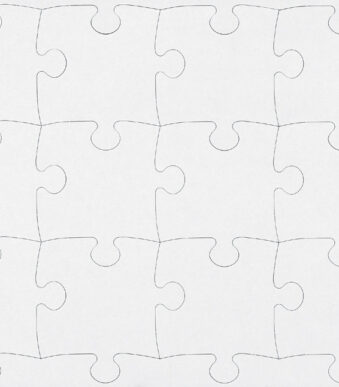 Wit blanco puzzel, 12 stukken, 35 x 50 cm.