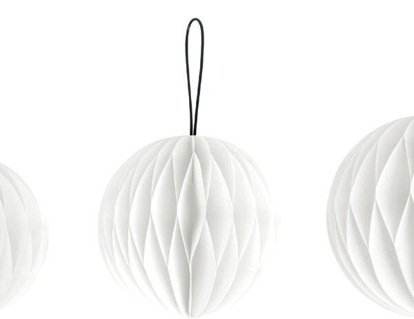 Bijenkorfboldecoratieset, witte honinggraten
