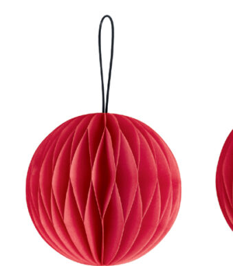 Honingraat-decoratieset 'Honingraatbollen', rood