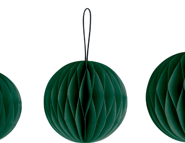 Honingraatdeco-set 'Honingraatbollen', donkergroen