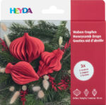 Honingraat decoratieset 'Druppels', rood