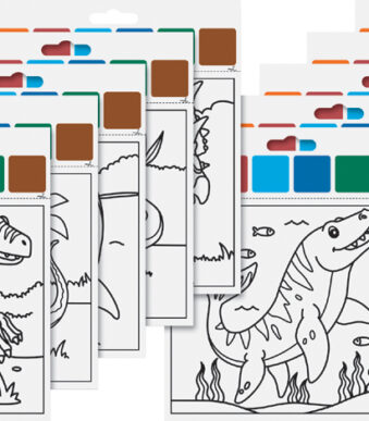 Verfstel dinosaurussen, 10 motieven