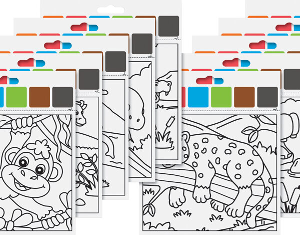 Aquarelverf schilderset 'Dierentuin dieren', 10 ontwerpen